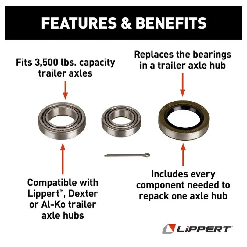 BEARING KIT, 3500# AXLE